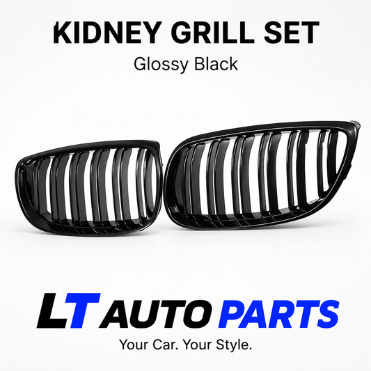 BMW 3 Series E92/E93 Dual-Line Gloss Black Front Kidney Grill