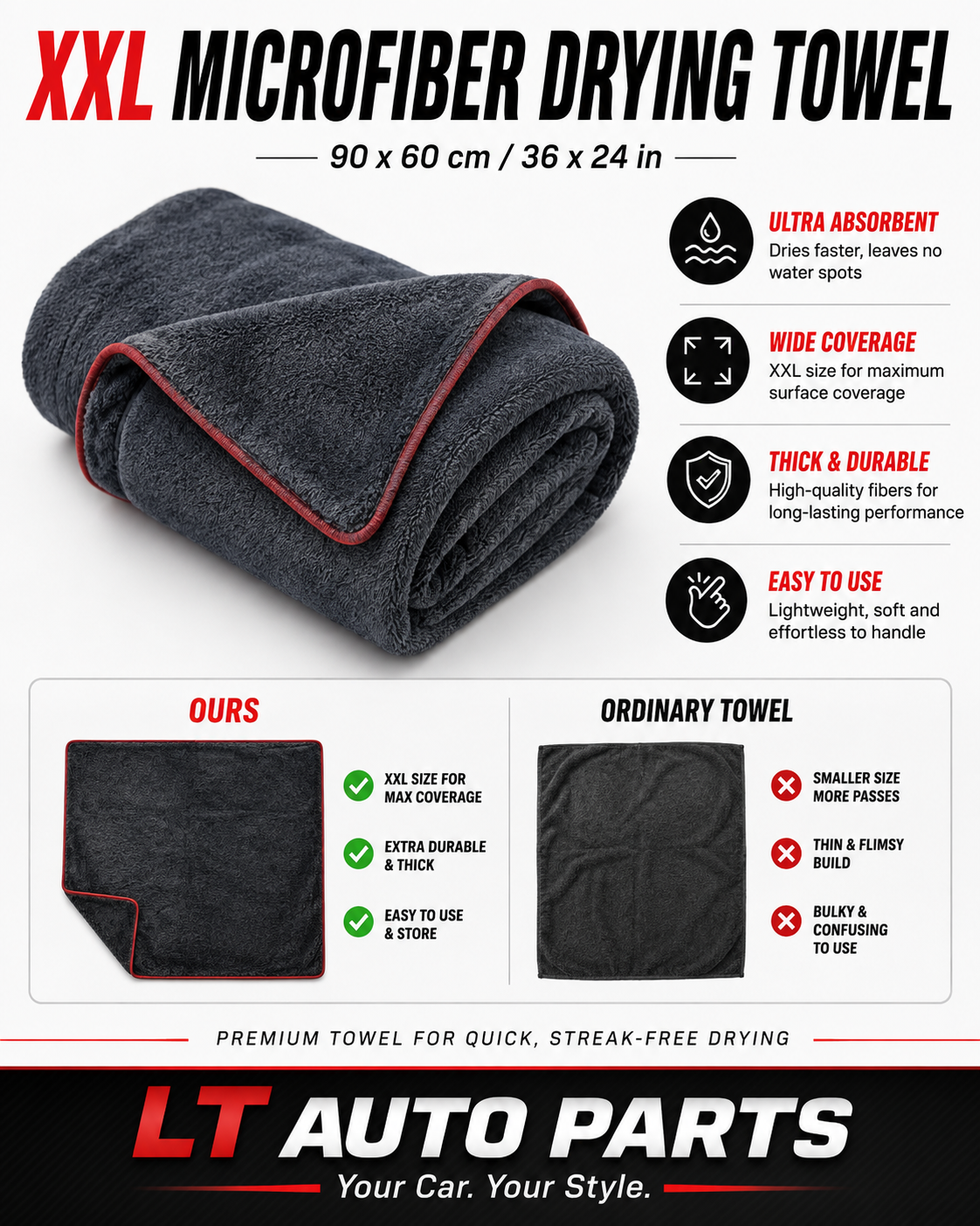 Premium Microfiber Car Drying Towel