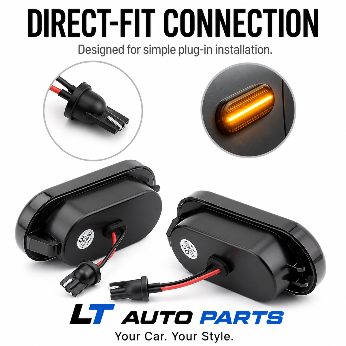 Volkswagen Euro-Style Amber LED Side Marker Lights – Smoked Lens (Set of 2)