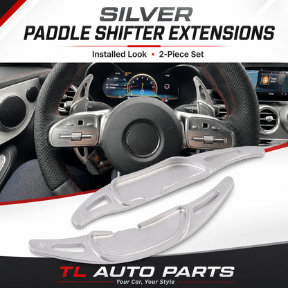 Mercedes-Benz AMG Silver Aluminium Paddle Shifter Extensions – A45/C63/E53/E63/S63/CLA45/GLA45/GLB35/GLC43/GLC63