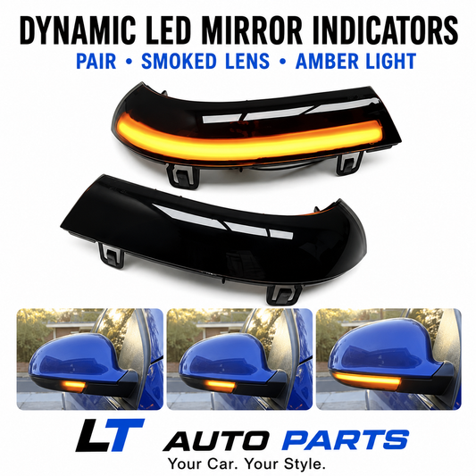VW Golf 5 GTI/Jetta/Passat Dynamic LED Mirror Indicators – Smoked Sequential Turn Signals (Set of 2)