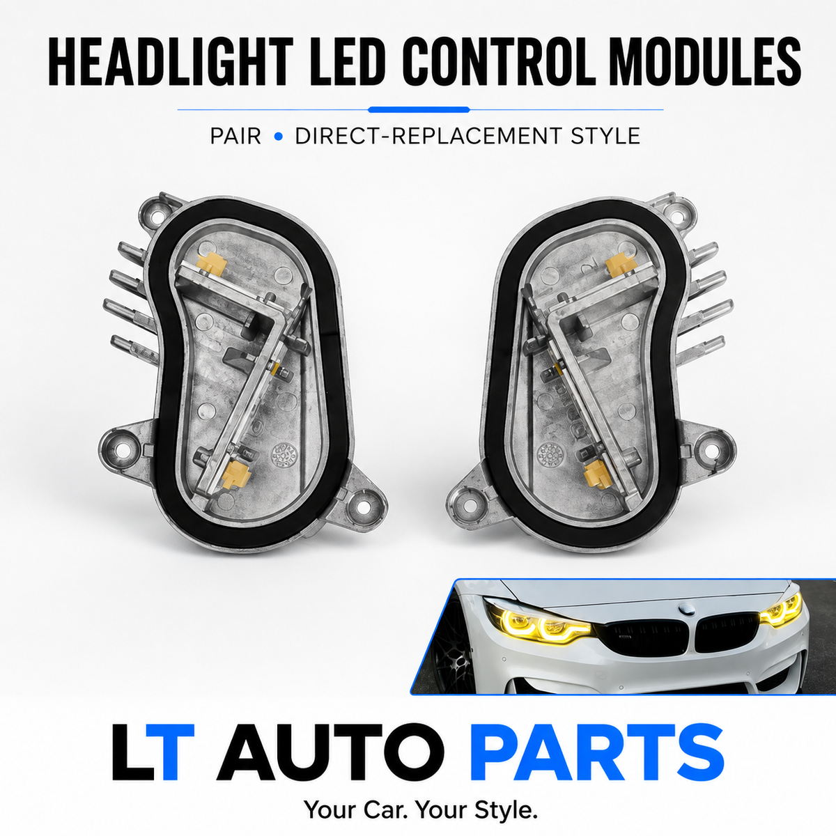 BMW M3/M4 F80/F32/F33/F36/F82 Adaptive LED Headlights with CSL-Style yellow Angel Eyes