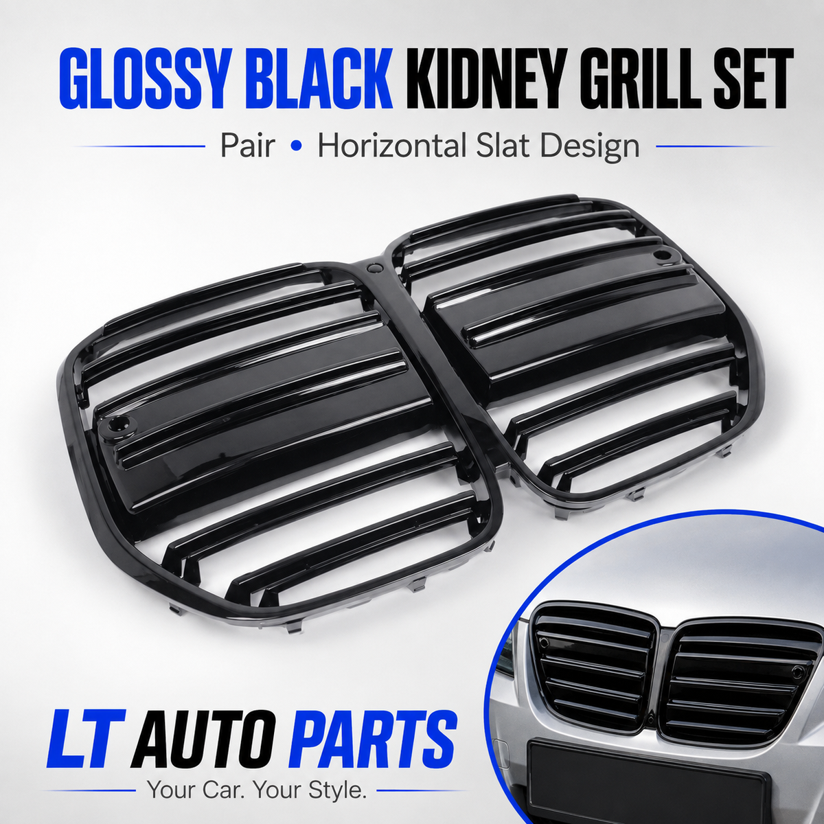 BMW 4 Series G22/G23 Gloss Black Racing Kidney Grill