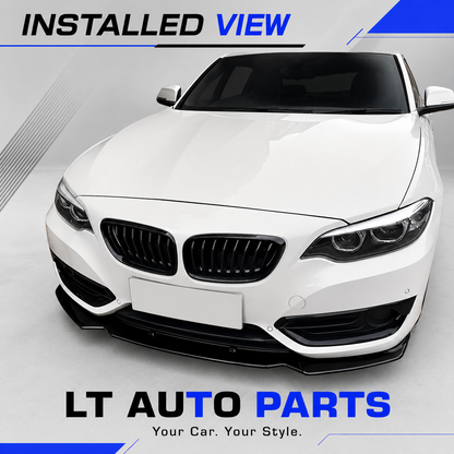 BMW 2 Series F22/F23 Gloss Black Front Bumper Lower Lip Spoiler  (3-Piece)