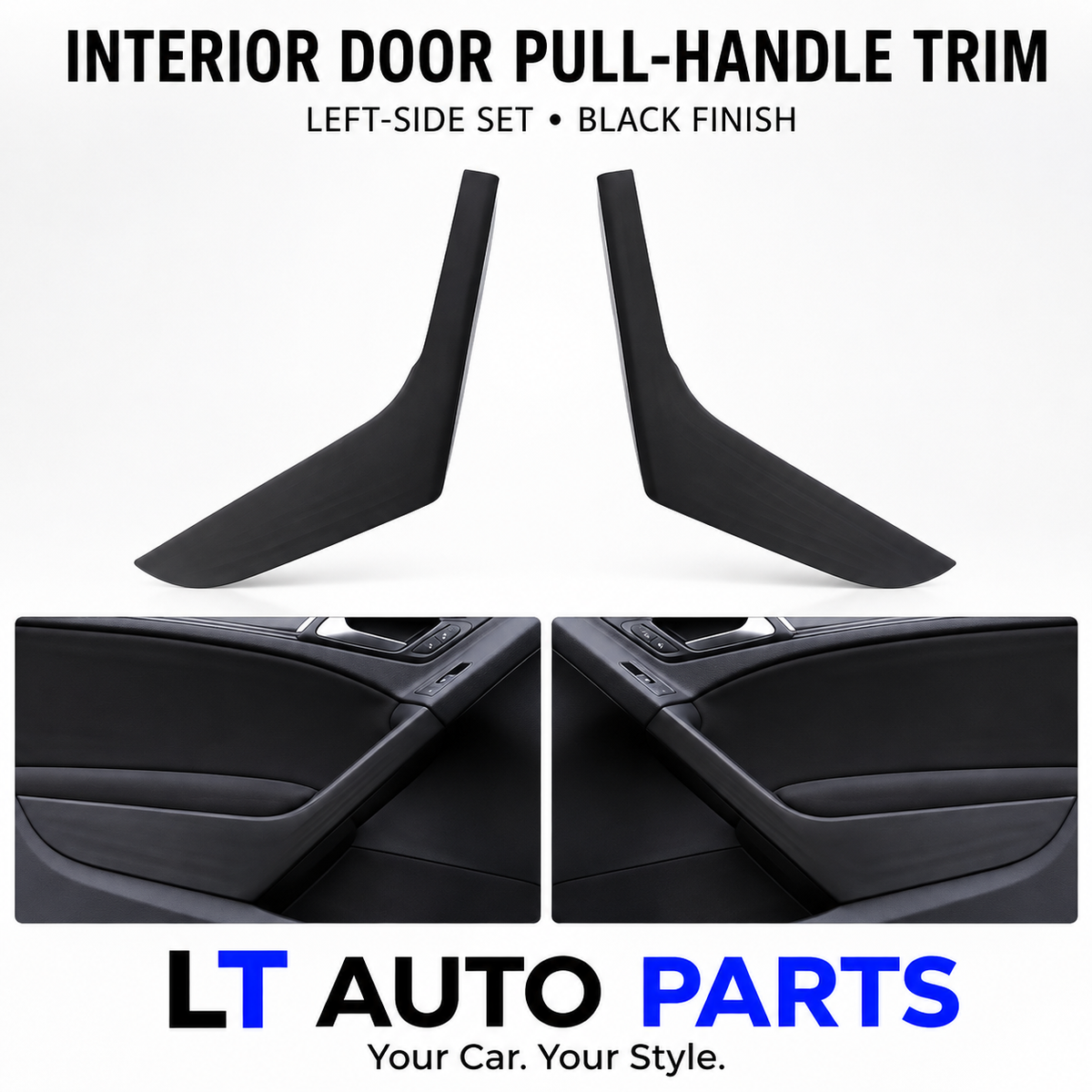 VW Golf 6 MK6 Inner Front Door Handle Trim Covers – Left & Right, Black |