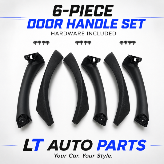 BMW 3 Series E90/E91/E92 Interior Door Handle Replacement Set – Black (6-Piece)