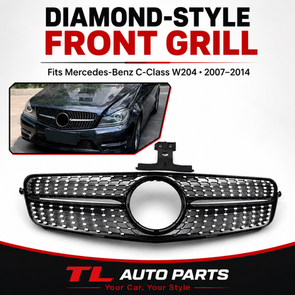 Mercedes-Benz C-Class W204 Star-Style Front Bumper Radiator Grill