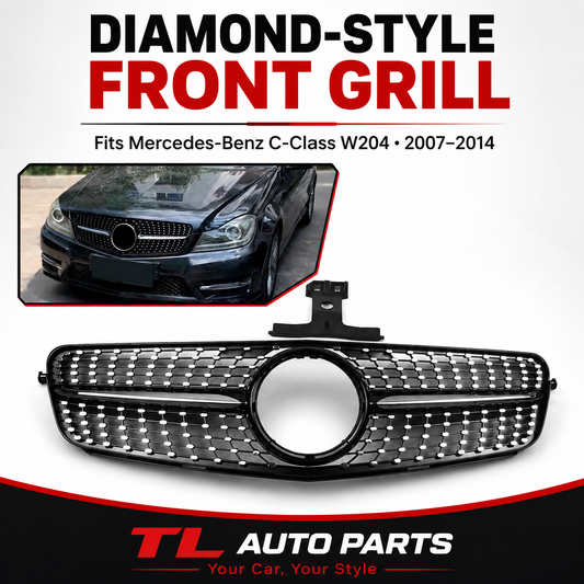 Mercedes-Benz C-Class W204 Star-Style Front Bumper Radiator Grill