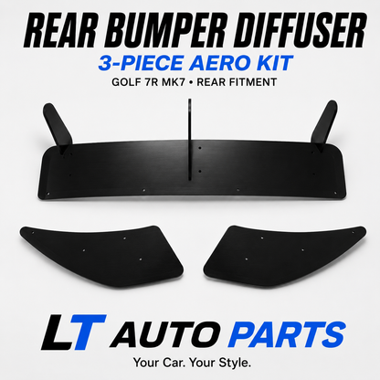 VW Golf 7 MK7 R & R-Line Rear Bumper Diffuser with Side Splitters