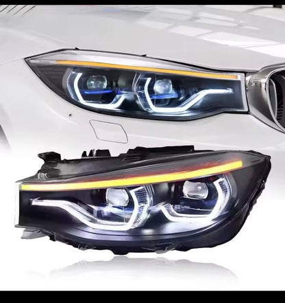 BMW M3/M4 F80/F32/F33/F36/F82 Adaptive LED Headlights with CSL-Style yellow Angel Eyes