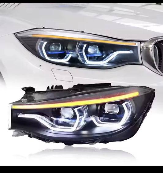 BMW M3/M4 F80/F32/F33/F36/F82 Adaptive LED Headlights with CSL-Style yellow Angel Eyes